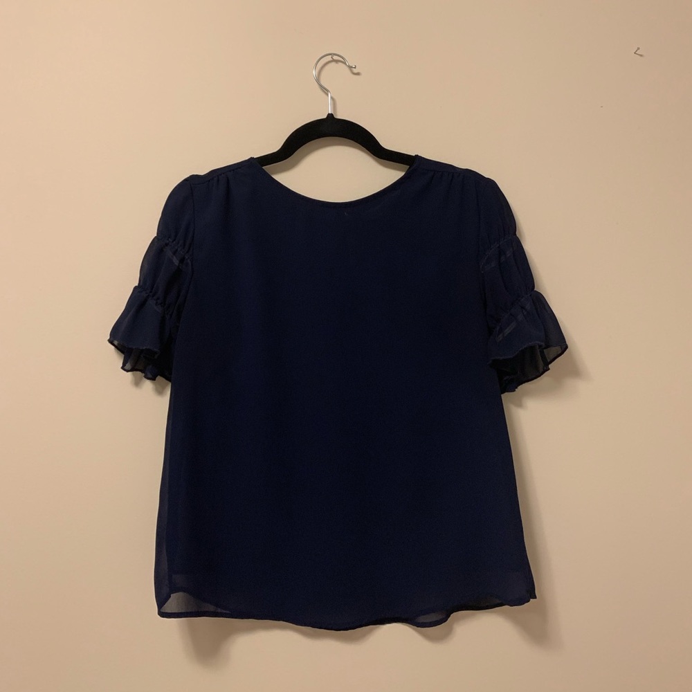 Navy puff short sleeve